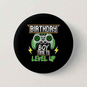 Birthday Boy Time To Level Up Video Game Birthday  2 Inch Round Button
