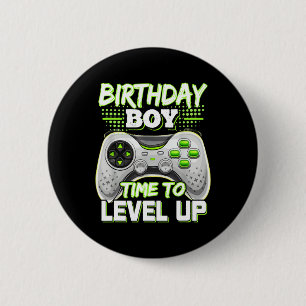 Birthday Boy Time To Level Up Video Game Birthday  2 Inch Round Button