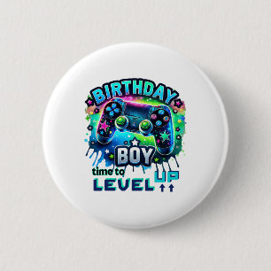 Birthday Boy Time To Level Up Video Game Birthday 2 Inch Round Button
