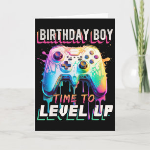 Birthday Boy Time To Level Up Video Game Birthday  Card