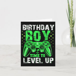 Birthday Boy Time To Level Up Video Game Birthday  Card