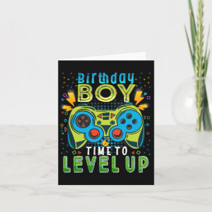 Birthday Boy Time To Level Up Video Game Birthday  Card