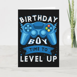 Birthday Boy Time To Level Up Video Game Birthday  Card