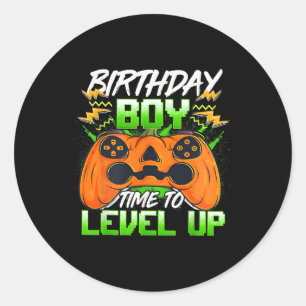 Birthday Boy Time To Level Up Video Game Birthday Classic Round Sticker
