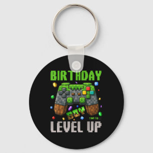 Birthday Boy Time To Level Up Video Game Birthday Keychain