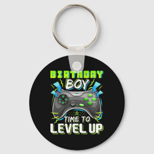 Birthday Boy Time To Level Up Video Game Birthday Keychain