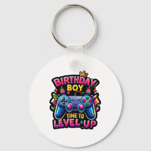 Birthday Boy Time To Level Up Video Game Birthday Keychain