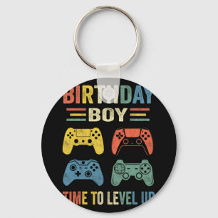 Birthday Boy Time To Level Up Video Game Birthday Keychain