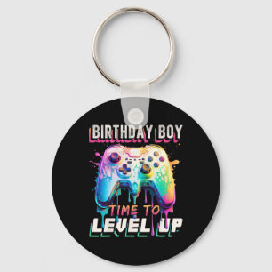 Birthday Boy Time To Level Up Video Game Birthday  Keychain