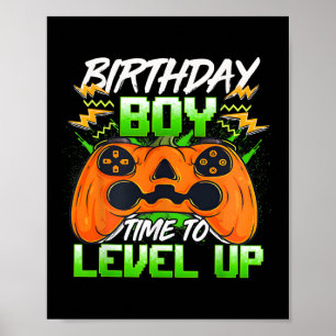 Birthday Boy Time To Level Up Video Game Birthday  Poster