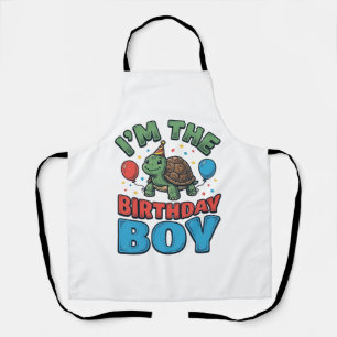 Birthday Boy Turtle Vintage Party Shirt Design_1 Apron