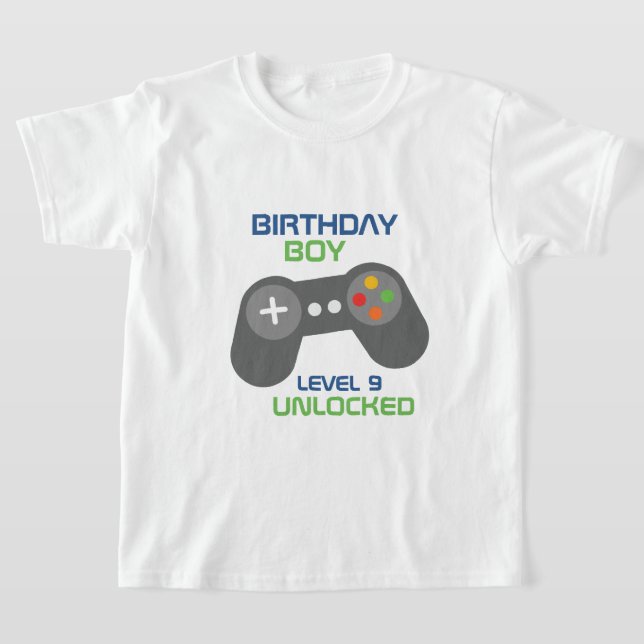 Birthday Boy Video Games Themed Party T-Shirt (Laydown)