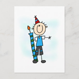 Birthday Boy With Candle T-shirts and Gifts Postcard