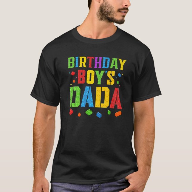Birthday Boy's Dada Blocks Master Builder Brick Bu T-Shirt (Front)