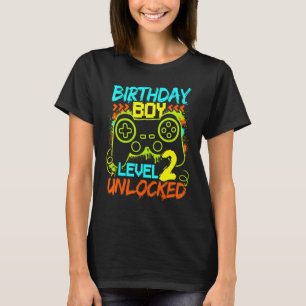 Birthday Boys Level 2 Unlocked Video Gamer T-Shirt