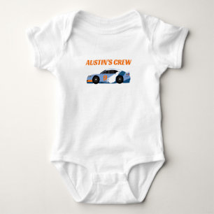 Birthday Boy's Lil Bro Race Car Crew Baby Bodysuit