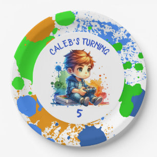Birthday Boy's name and age Personalized Paper Plate