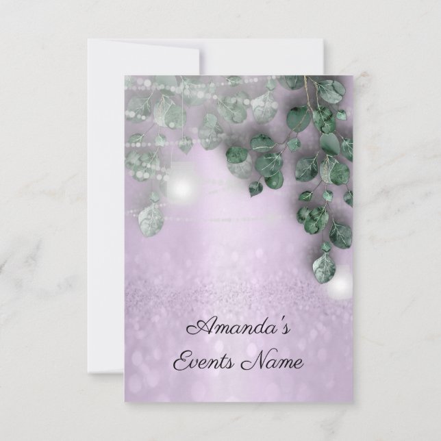 Birthday Bridal Shower Light Jar Rustic Purple Invitation (Back)