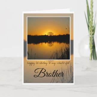 Birthday Brother, Tree Silhouette Behind Sunrise, Card