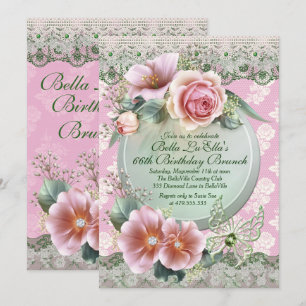 Birthday Brunch Mothers Day Luncheon Invitations