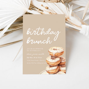 Birthday Brunch with Stack of Doughnuts Invitation