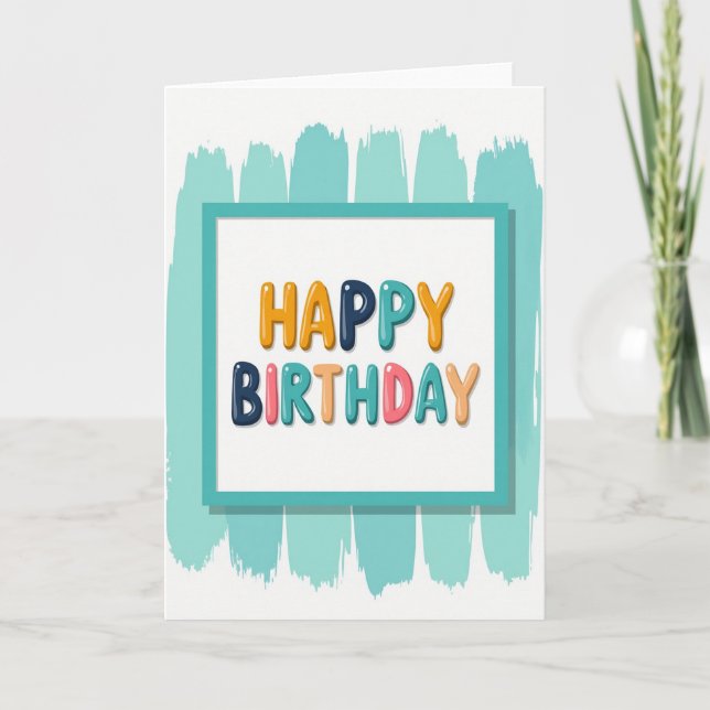 Birthday Bubble Letters Card (Front)