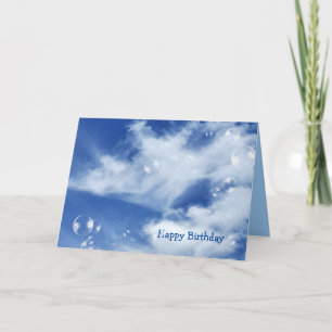 Birthday bubbles in sky card