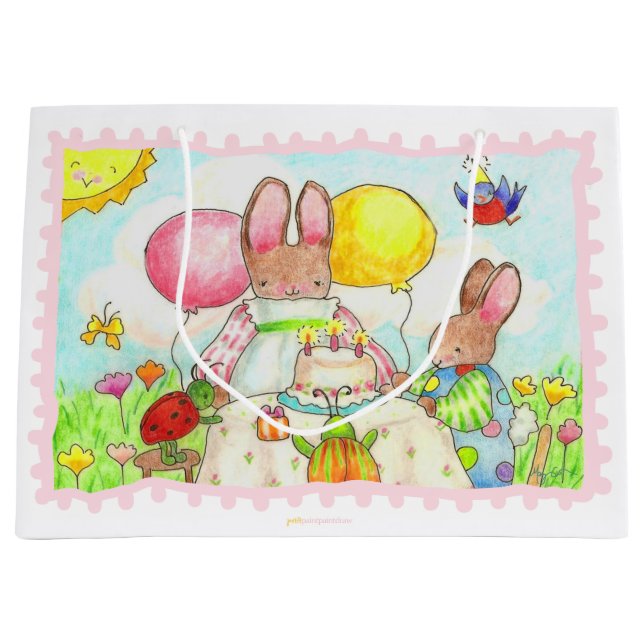 Birthday Bunny Gift Bag (Front)