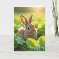 Birthday Bunny In a Lettuce Garden