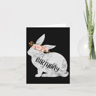 Birthday Bunny Matching Family Floral Bunny Rabbit Card