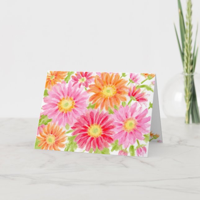 Birthday Bursting Daisies Joy and Blessings Card (Front)