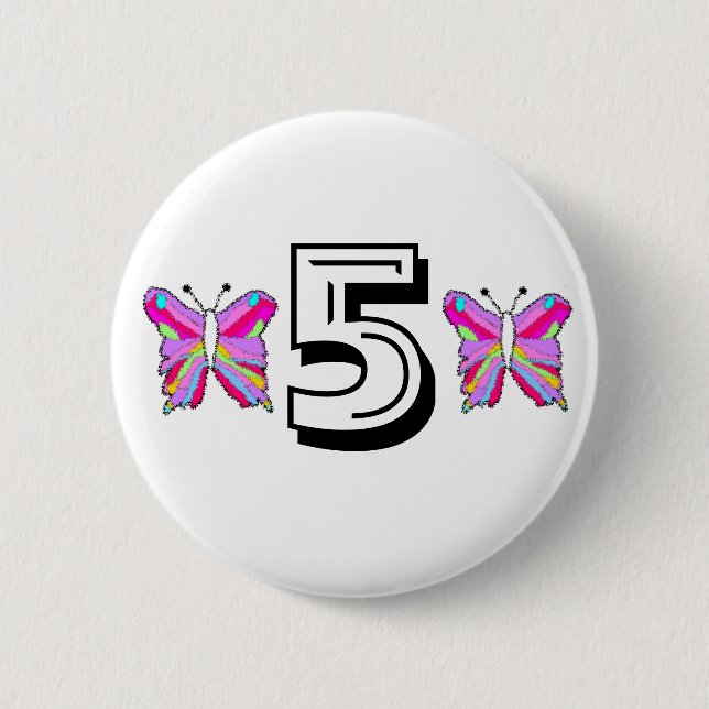 Birthday butterfly 2 inch round button (Front)