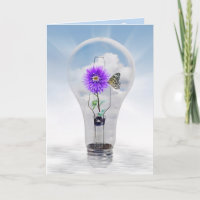 Birthday butterfly in light bulb
