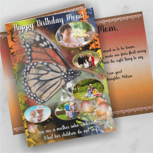 Birthday Butterfly Mom PV02 Card