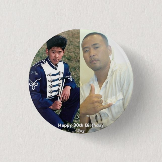 Birthday button - Customized (Front)