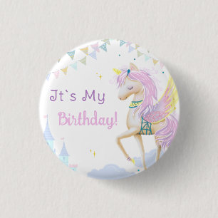 Birthday Buttons with an adorable unicorn.