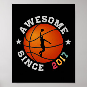 Birthday Bysketbyll Player Awesome Since  Poster
