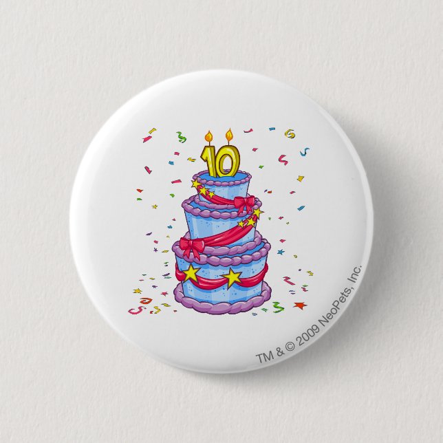 Birthday Cake 2 Inch Round Button (Front)