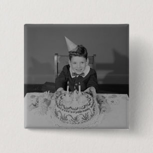 Birthday Cake 2 Inch Square Button