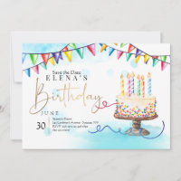 Birthday Cake and Banners Invitation