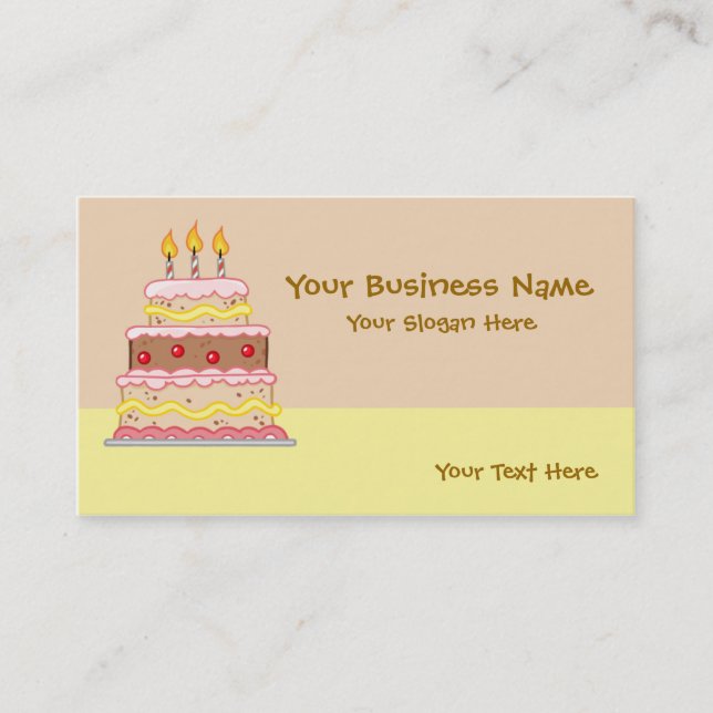 Birthday Cake Business Cards (Front)
