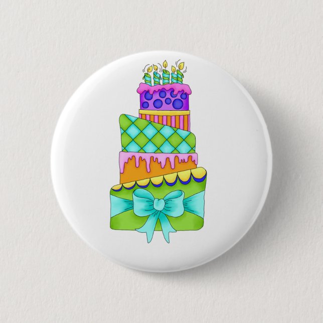Birthday Cake Button - (Plain) (Front)