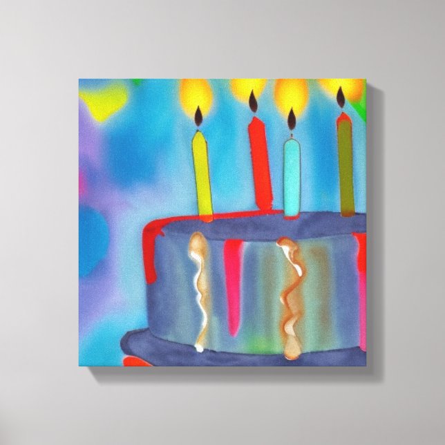 Birthday Cake Canvas Print (Front)