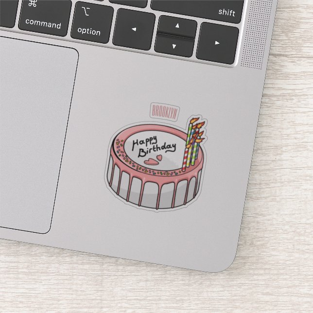 Birthday cake cartoon illustration (Detail)