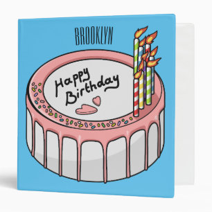 Birthday cake cartoon illustration binder