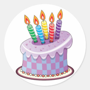 Birthday Cake Classic Round Sticker