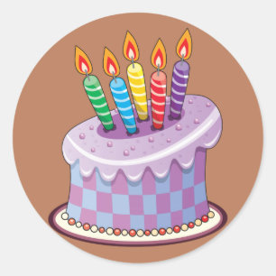 Birthday Cake Classic Round Sticker