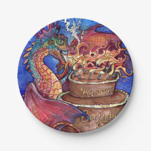 Birthday Cake Dragon Paper Plate
