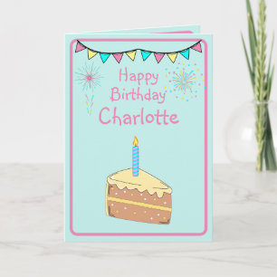 Birthday Cake Folded Greeting Card