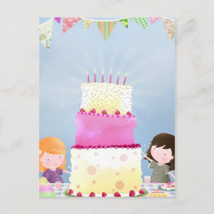Birthday cake fun - postcard